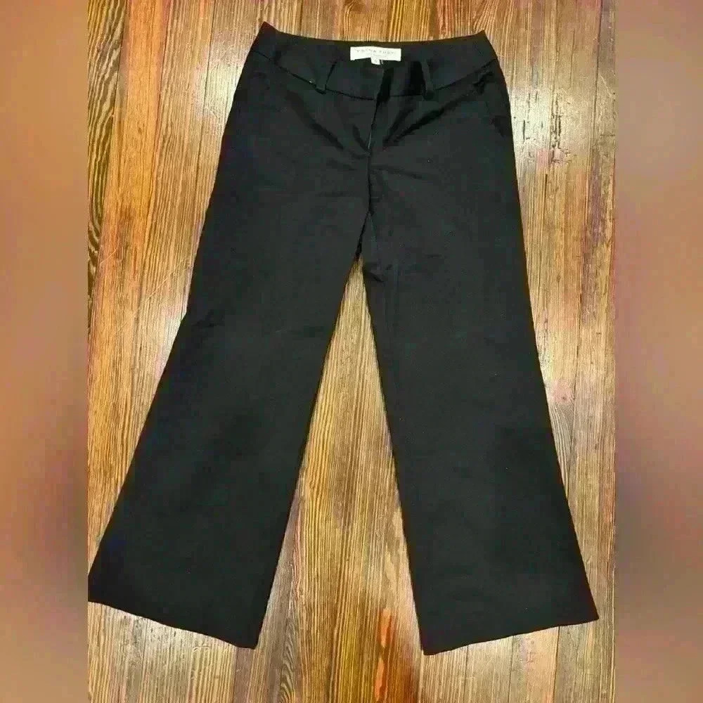 Trina Turk Wide Leg Black Cropped Trousers Size 0